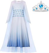 Elsa jurk Sneeuw Koningin wit Basic 110-116 (120)