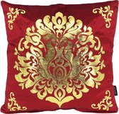 Oriental Red/Gold Kussenhoes | Velours - Polyester | 45 x 45 cm | Rood - Goud