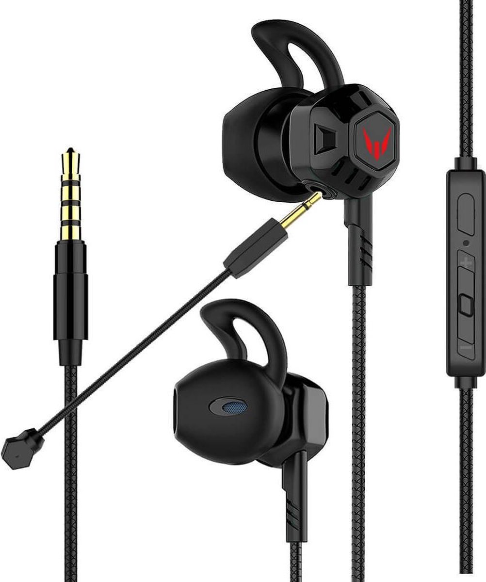 Mossmedia G100 - Gaming In-ear oordopjes met Microfoon voor PS4 & PS5 - Zwart -  Geschikt voor PC + Playstation 4 + Playstation 5 +  Xbox One en Xbox Series X & S - Mossmedia