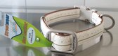 Halsband hond / Hondenhalsband DUVO MacLeather, Crème, Maat L (nekomvang 45-65 cm), Breedte 25 mm