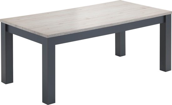 Belfurn - Eetkamertafel 190x95cm Elodie met licht eiken blad en grijs kader  | bol.com
