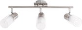Plafondspot / Plafondlamp OBI Cataldo, Matt Chrome, Kapjes gesatineerd glas, 3x9W, 1215 Lumen