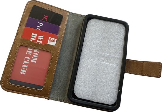 Samsung Galaxy A60 Hoesje - Portemonnee Book Case met Extra Pasjeshouder Vakken - Bruin