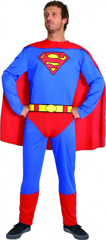 Pas op piramide Uitroepteken Dc Comics Verkleedpak Superman Heren Polyester Blauw/rood 3-delig Maat Xl |  bol.com