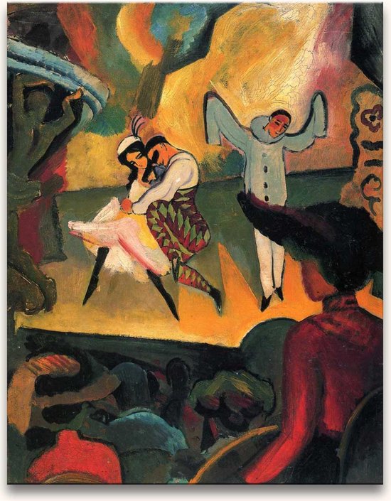 Handgeschilderd olieverfschilderij - olieverf op canvas - August Macke 'Russische Balletdanser'
