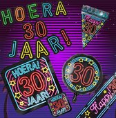 Verjaardag 30 jaar Pakket Neon - Verjaardag Versiering - Happy Birthday Slinger - Verjaardag decoratie - Ballonnen - Jongen / Meisje / Volwassenen - Afzetlint - Feest versiering - Feest decoratie - Neon Happy Birthday