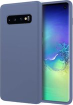 Silicone case Samsung Galaxy S10 - lavendel grijs + glazen screen protector