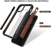 Shock case geschikt voor Apple iPhone X / Xs - leer + glazen screen protector