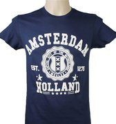 T-Shirt - Casual T-Shirt - Fun T-Shirt - Fun Tekst - Lifestyle T-Shirt - Vintage - Amsterdam - Capital City of The Netherlands - Est. 1275 MCLLXV - Holland - Navy - XXL