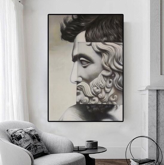 credit onderwerp Van God Allernieuwste Canvas Schilderij Beeld Man Michelangelo Decoratie - Kunst -  Poster -... | bol.com