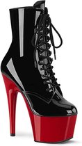 Pleaser Plateau Laarzen, Paaldans schoenen -36 Shoes- ADORE-1020 Paaldans schoenen Zwart/Rood