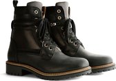 Travelin Nordfold Dames - Leren veterschoenen - Wol gevoerd - Zwart Leer - Maat 38