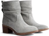 NoGRZ Z.Hadid - Dames Leren enkellaars - 5,5cm blokhak - Lichtgrijs - Maat 42