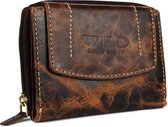 Wild leather only !!! Dames Billfold Bruin