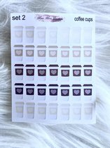 Mimi Mira Creations Functional Planner Stickers Coffee Cups Set 2
