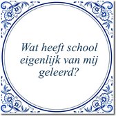 Tegeltje met standaard - Wat heeft school eigenlijk van mij geleerd?