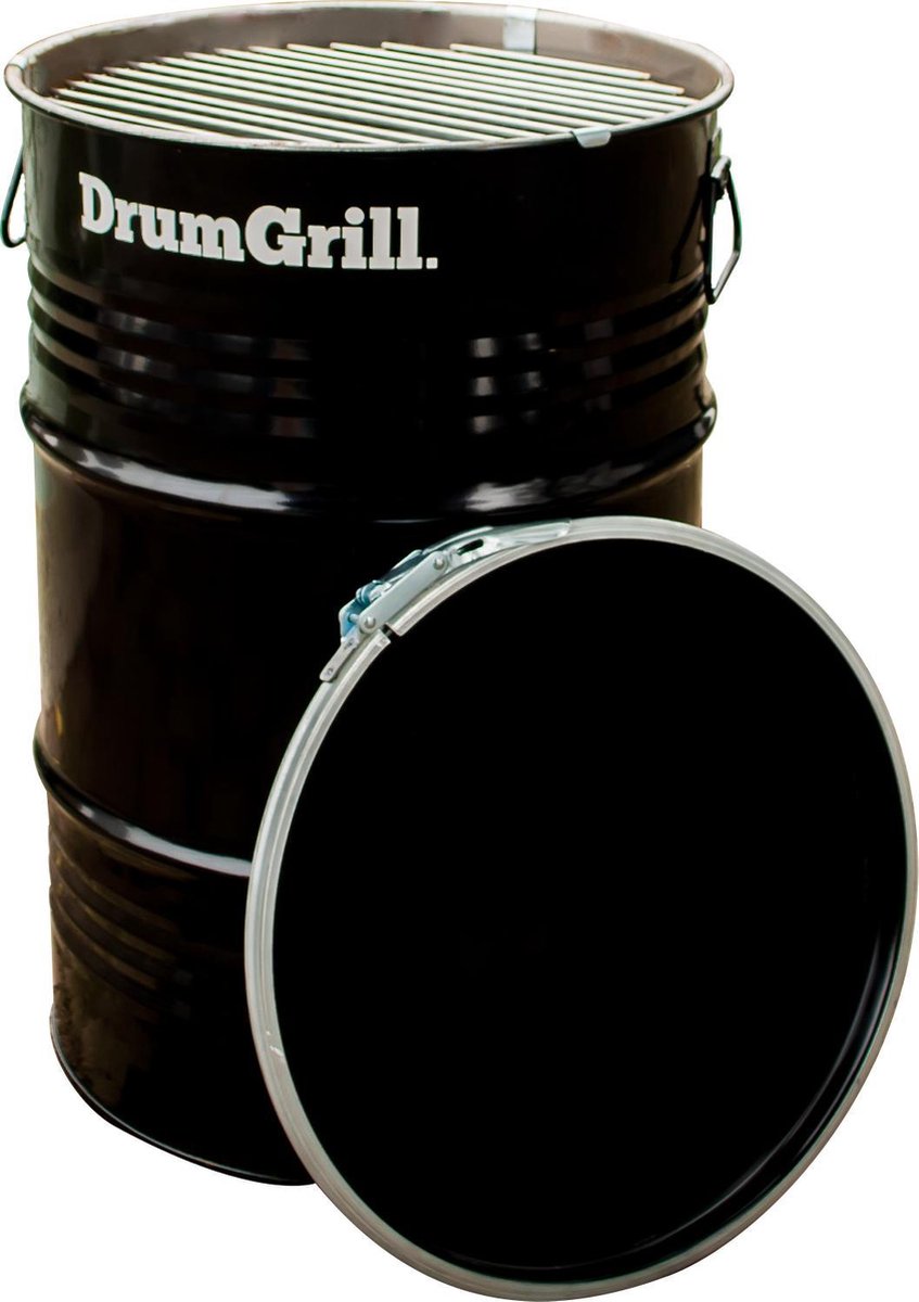 Drumgrill Small industriële houtskool barbecue|BBQ| Vuurkorf en Statafel in één|60 Liter metalen olievat