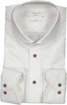 Profuomo   Overhemd Wit Aansluitend - Maat UK17.5-EU44 - Heren - Lente/Zomer Collectie - Katoen