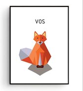 Postercity - Design Canvas Poster Pixel Vos / Bos Dieren / Kinderkamer / Dieren Poster / Babykamer - Kinderposter / Babyshower Cadeau / Muurdecoratie / 40 x 30cm / A3