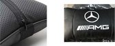 2x AMG Lederen Autokussen - Kussen - Autostoel Kussen - Nekkussen auto - Neksteun Kussen - Hoofdsteun Neksteun Auto - Zwart - 2 Stuks