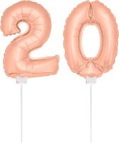 Folie Ballon Rosé Goud "20" 36CM