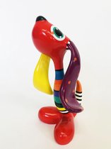 Jacky Zegers Statue Chien Rix - Art coloré et joyeux - Cadeau Uniek et original - dans une boîte cadeau colorée - JZ02-23 cm