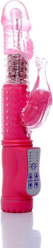 Bossoftoys - G spot VIbrator - Tarzan - Dolphin design clitoris vibrator -Rabbit vibrator - Roterend - 36 funkties - 22 cm - Speeltje voor vrouwen - gave Cadeaubox - 26-00098 - Roze