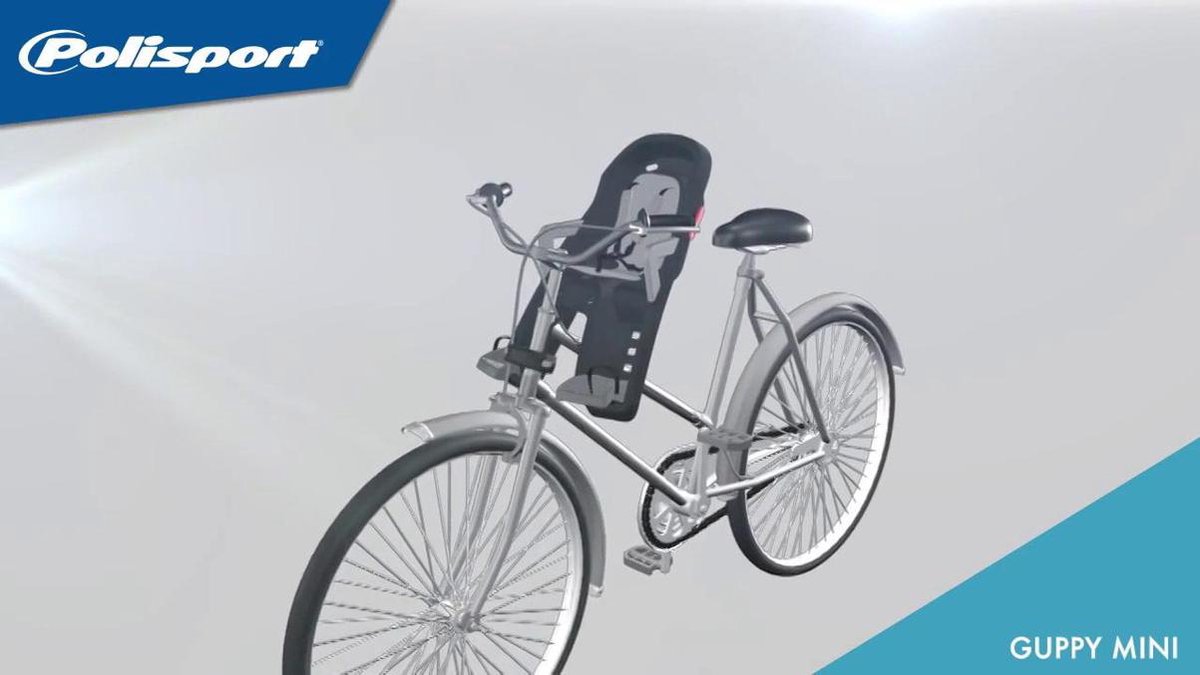 Coussin De Remplacement Imperméable POLISPORT Pour Siège Vélo Enfant Guppy Mini - Couleur Gris Foncé