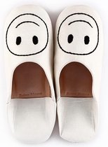 Fatimamorocco.nl  Smiley babouche WhiteBlack XL (41-44)