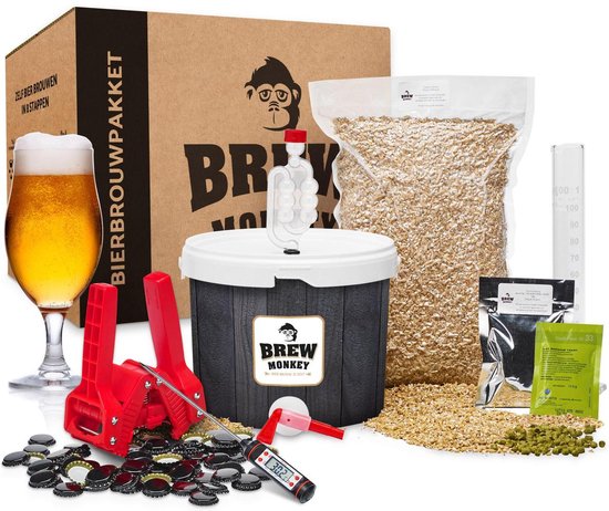 Brew Monkey Bierbrouwpakket - Compleet Blond bier - Zelf bier brouwen - Bier brouwen startpakket - Origineel verjaardagscadeau