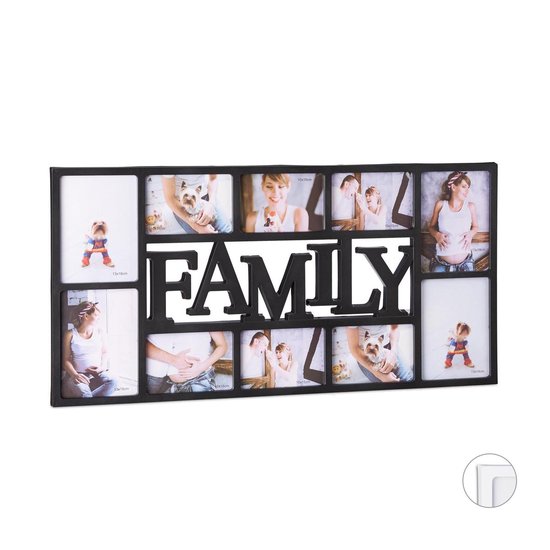 Relaxdays fotolijst Family - 10 foto's - familie - collagelijst wandmontage  -... | bol.com