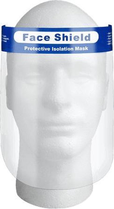 10 x Face Shield Gezichtscherm - Beschermkap voor gezicht - transparant