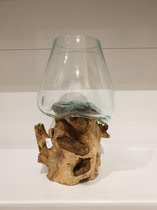 Glas op hout 31x18cm