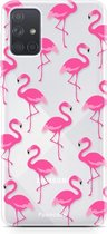 Samsung Galaxy A51 hoesje TPU Soft Case - Back Cover - Flamingo
