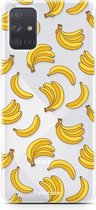 Fooncase Hoesje Geschikt voor Samsung Galaxy A51 - Shockproof Case - Back Cover / Soft Case - Bananas / Banaan / Bananen