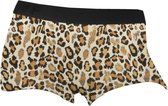 Funderwear dames boxershorts luipaard 2-pack - S/M - Bruin