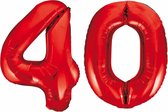 Folieballon 40 jaar rood 86cm
