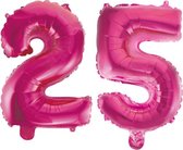 Folieballon 25 jaar roze 86cm