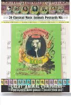 Mix de 20 cartes postales - Animaux drôles de Musique classique - Grands compositeurs d'animaux
