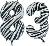 Folieballon 83 jaar zebra 86cm