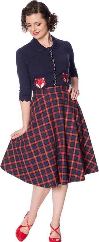 Dancing Days - MRS CLAUSE PLEATED Rok - XS - Rood