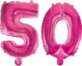 Folieballon 50 jaar roze 41cm