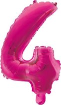 Folieballon 4 jaar roze 41cm