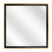 Spiegel met Tweekleurige Houten Lijst - Zwart / Blank - 40x40 cm