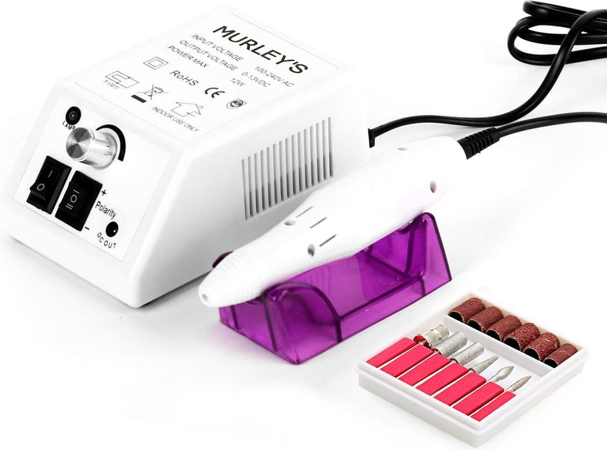MURLEY'S Elektrische Nagelfrees Nagelvijl voor o.a. Gellak, Acryl, Kunstnagels, Natuurlijke nagels -