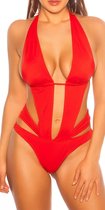 Koucla hals monokini, badpak rood maat S