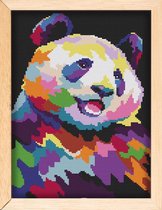 Borduurpakket COLOURFUL PANDA (TELPATROON, geen voorbedrukte stof)