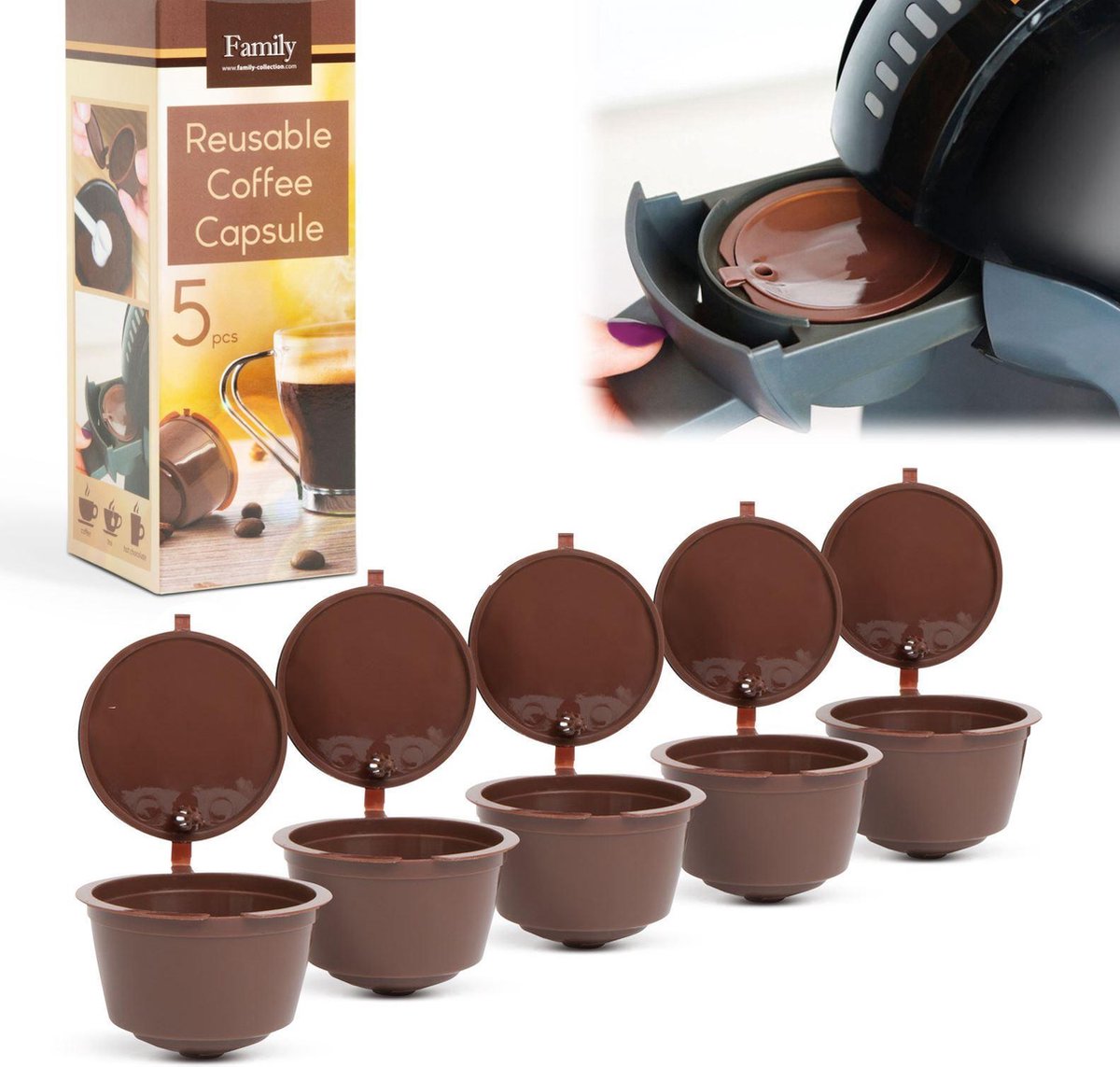 5x Herbruikbare Dolce Gusto Koffie Cup Milieuvriendelijk Duurzaam Koffie Cups...