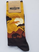 sokken maat 41/46 met safari print