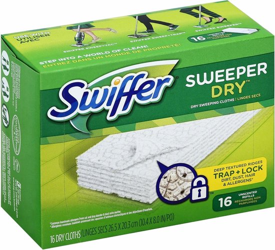 Swiffer Disposable Cloth Dry Sweeping Refills, 16 Count